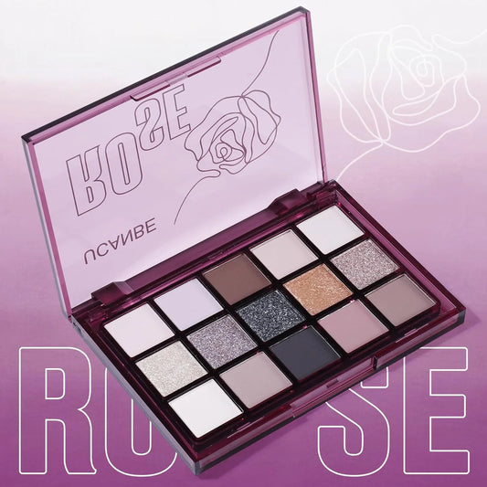 UCANBE Smokey Rose Eyeshadow Palette 15 Color Neutral Shimmer Matte Metallic Eye Makeup - Lylamor.com