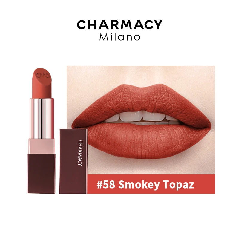 Charmacy Matte Durable Easy To Wear Lipstick Natural Velvet Red Long Lasting Waterproof Makeup - Lylamor.com