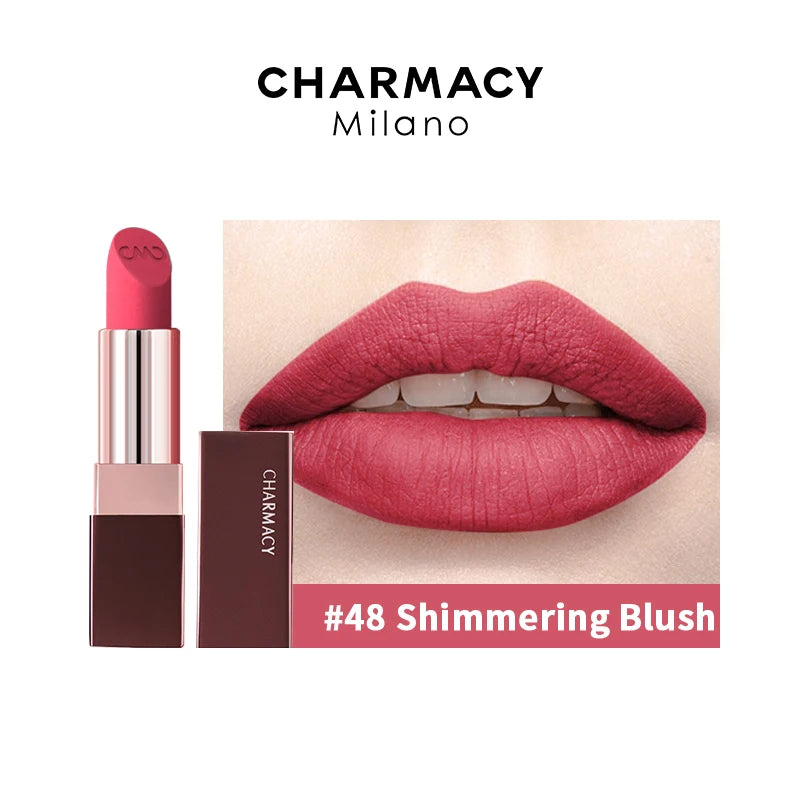 Charmacy Matte Durable Easy To Wear Lipstick Natural Velvet Red Long Lasting Waterproof Makeup - Lylamor.com