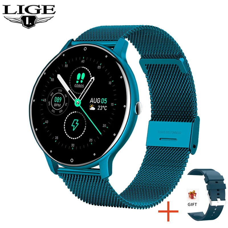 LIGE 2025 Smartwatch for Women - IP67 Waterproof Fitness Tracker w/ Bluetooth (Android/iOS)