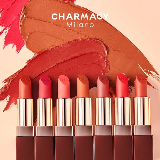 Charmacy Matte Durable Easy To Wear Lipstick Natural Velvet Red Long Lasting Waterproof Makeup - Lylamor.com