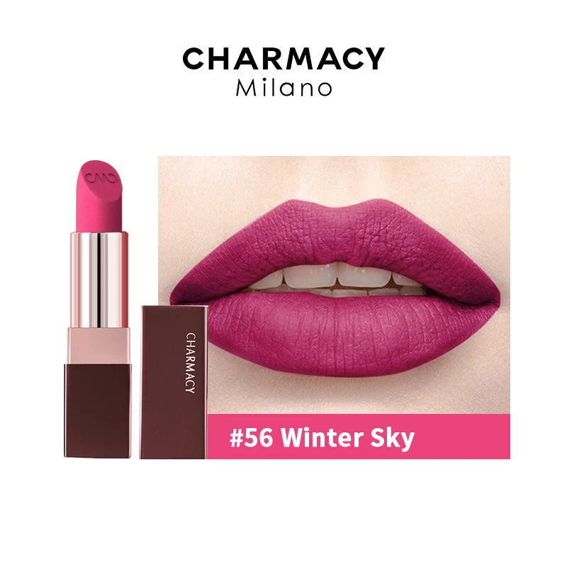 Charmacy Matte Durable Easy To Wear Lipstick Natural Velvet Red Long Lasting Waterproof Makeup - Lylamor.com