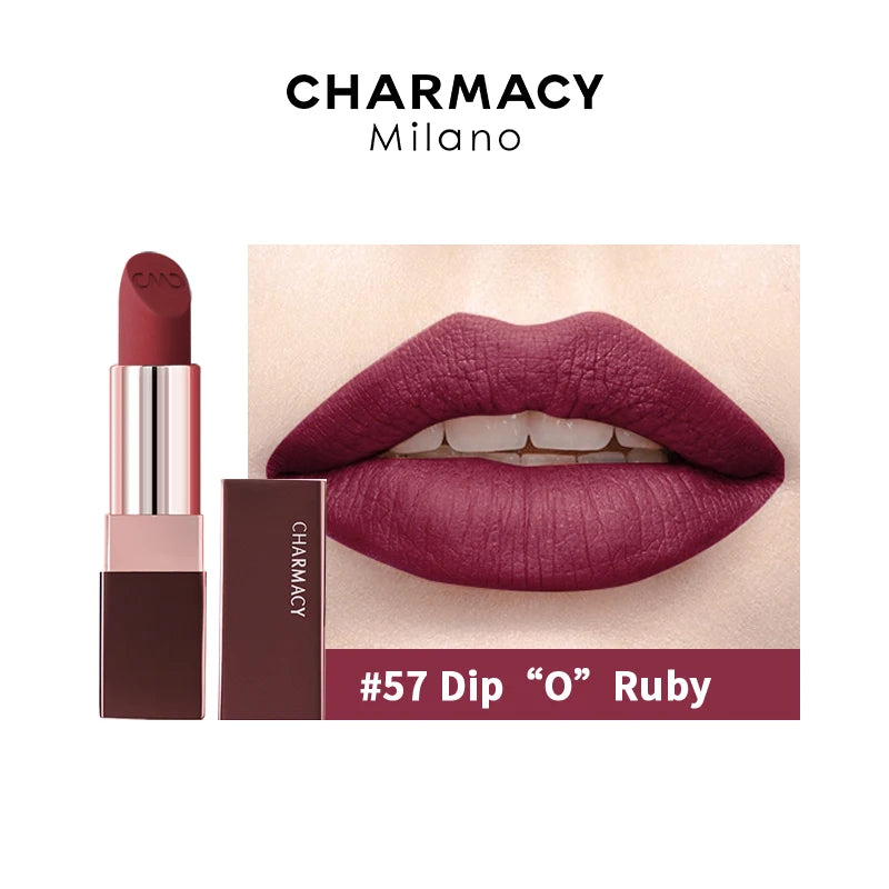 Charmacy Matte Durable Easy To Wear Lipstick Natural Velvet Red Long Lasting Waterproof Makeup - Lylamor.com