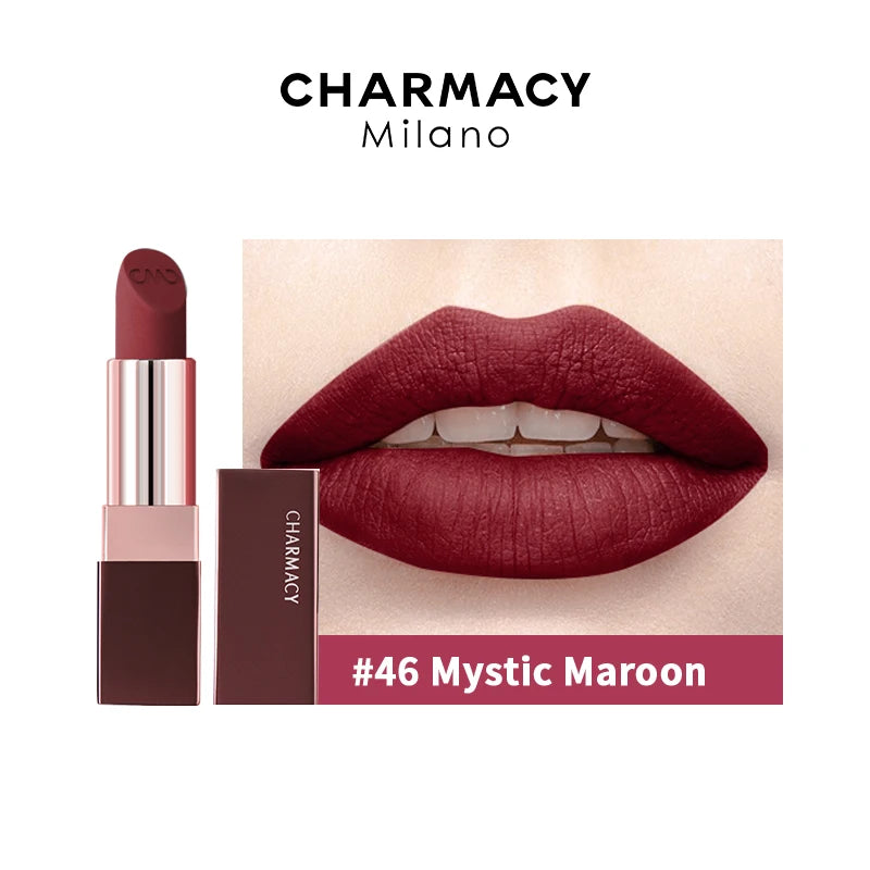 Charmacy Matte Durable Easy To Wear Lipstick Natural Velvet Red Long Lasting Waterproof Makeup - Lylamor.com