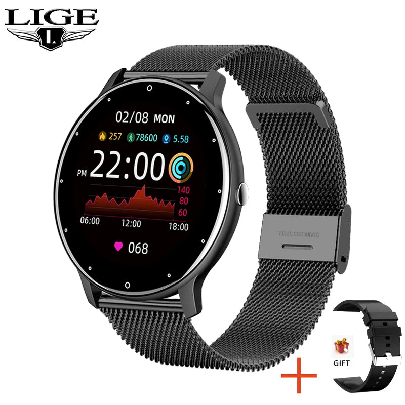 LIGE 2025 Smartwatch for Women - IP67 Waterproof Fitness Tracker w/ Bluetooth (Android/iOS)