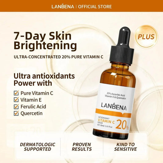 LANBENA Vitamin C Antioxidant Serum – Brightening Quercetin & Ascorbic Acid Anti-Aging Face Essence 15/30ml - Lylamor.com