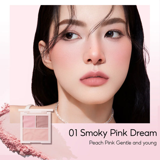 CARSLAN 3-in-1 Blush Palette Matte Apricot & Pink Shades - Lylamor.com