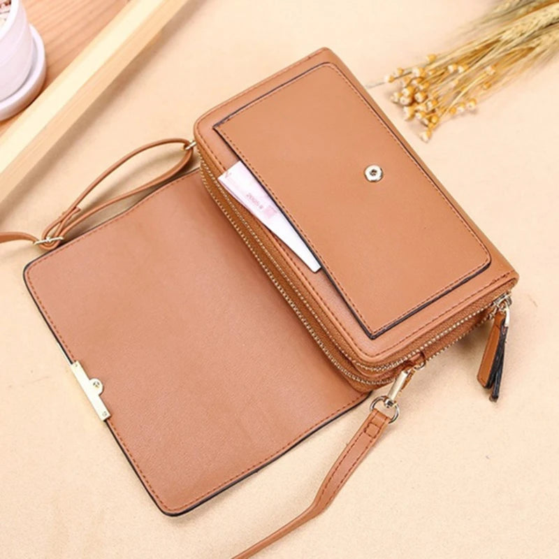 Sac portefeuille à bandoulière pour femme – Organiseur multi-cartes et bandoulière pour téléphone