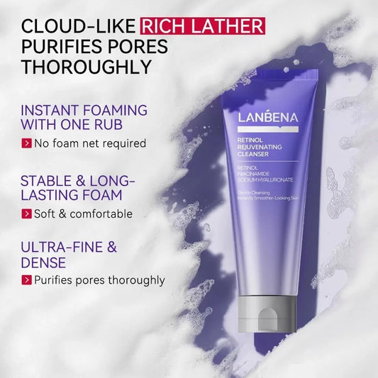 LANBENA Retinol Facial Cleanser – Oil Control, Hydrating Amino Acid Foam Anti-Aging Face Wash 100g - Lylamor.com