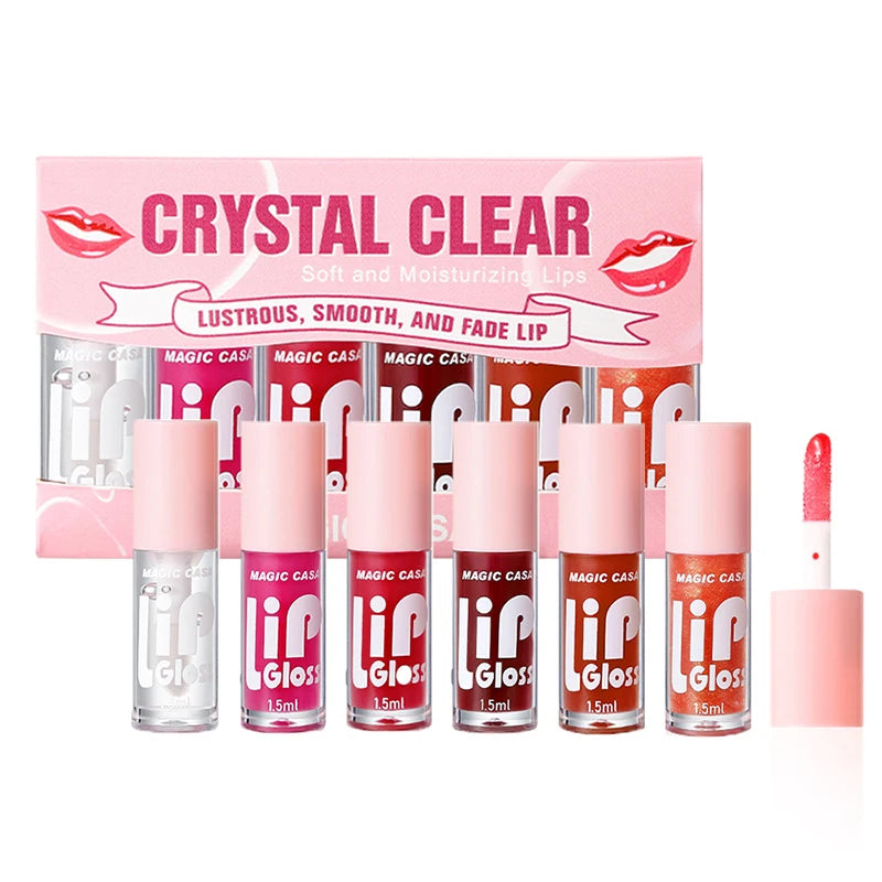MAGIC CASA 6-Piece Jelly Lip Oil Set – Plumping & Hydrating Gloss
