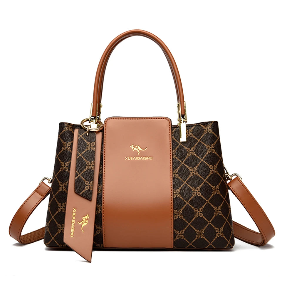 AMYMANG Soft Leather Large Capacity Shoulder and Crossbody Casual Tote Bag - Lylamor.com