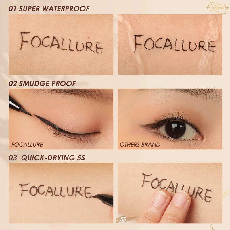 FOCALLURE Liquid Eyeliner Pen – Waterproof Gel Pencil, Long Lasting Quick-Dry Eye Makeup for Women - Lylamor.com