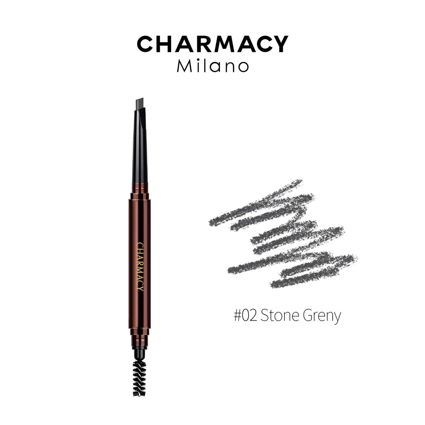CHARMACY Professional 2-in-1 Triangle Eyebrow Pencil | Long-Lasting Waterproof Brow Definer
