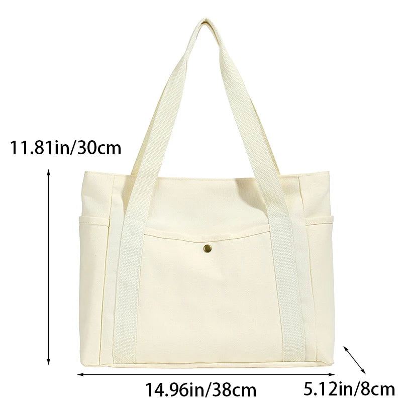 Grand sac fourre-tout en toile – Un sac fourre-tout spacieux et élégant pour le travail, l'école et les courses