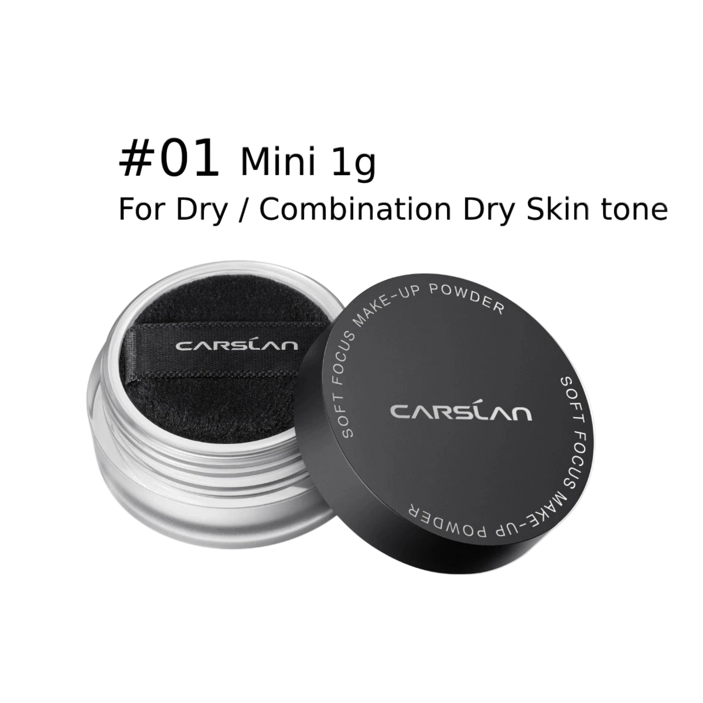 CARSLAN Black Magnetic Translucent Loose Setting Powder – Sample 1g