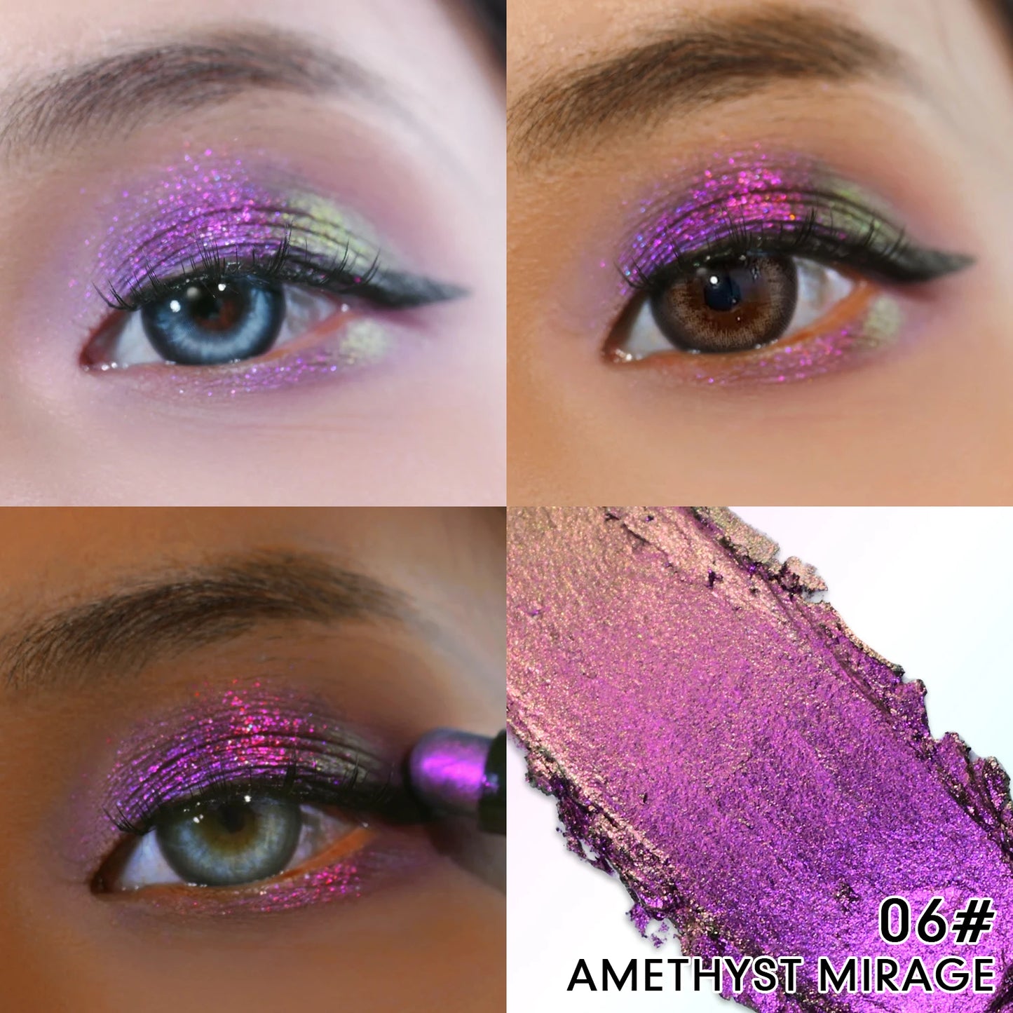 Multichrome Eyeshadow Pen | Double-Head Glitter Stick, Waterproof & Shimmer Finish