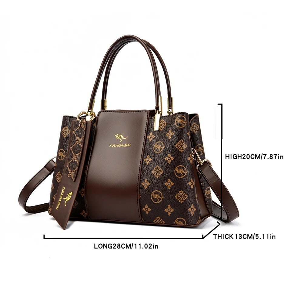 AMYMANG Soft Leather Large Capacity Shoulder and Crossbody Casual Tote Bag - Lylamor.com