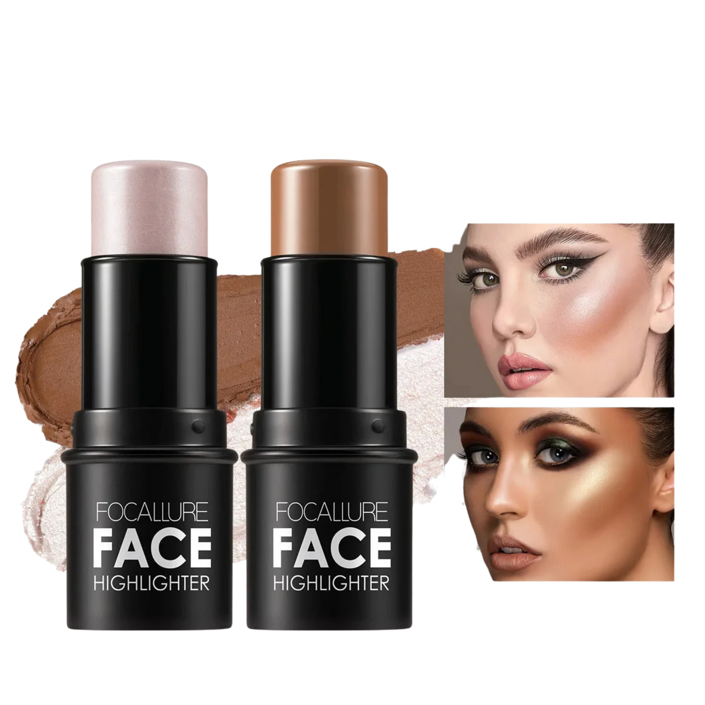 FOCALLURE Bronzer & Highlighter Stick – Waterproof Contour Corrector Illuminator Cream for Face & Body Makeup - Lylamor.com