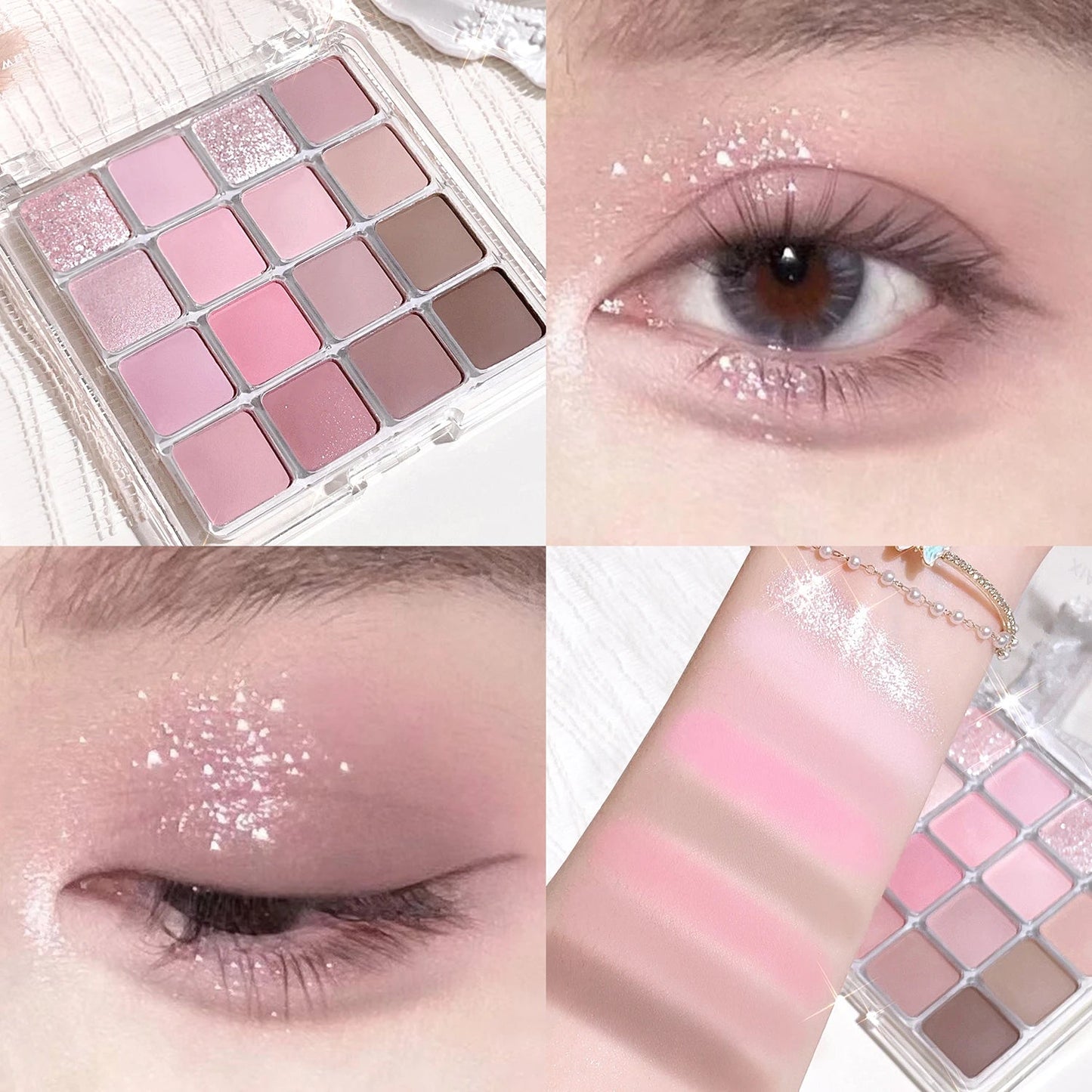 16-Color Sunset Magic Eyeshadow Palette - Pearl & Matte Earth Tones