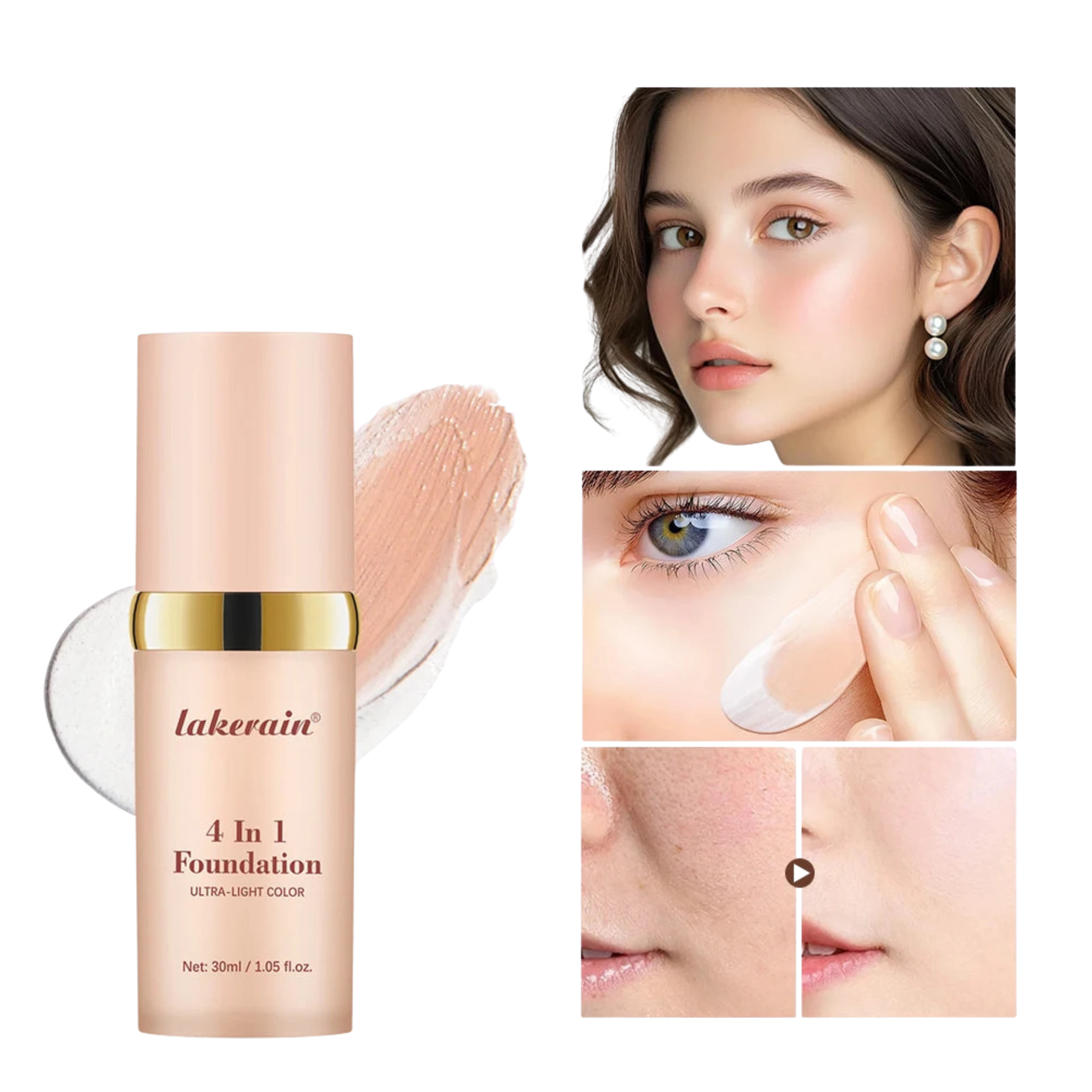 Color Changing Foundation 4 In 1 Moisturizer Longwearing Waterproof Concealer Even Skin Toning Sunscreen Spf 30 Whitening Makeup - Lylamor.com
