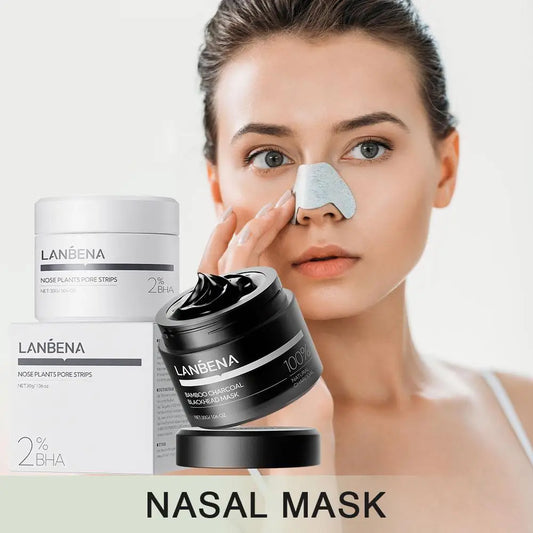 LANBENA Blackhead Remover Peel Off Mask with 2% BHA – Nose & Face Pore Strips - Lylamor.com