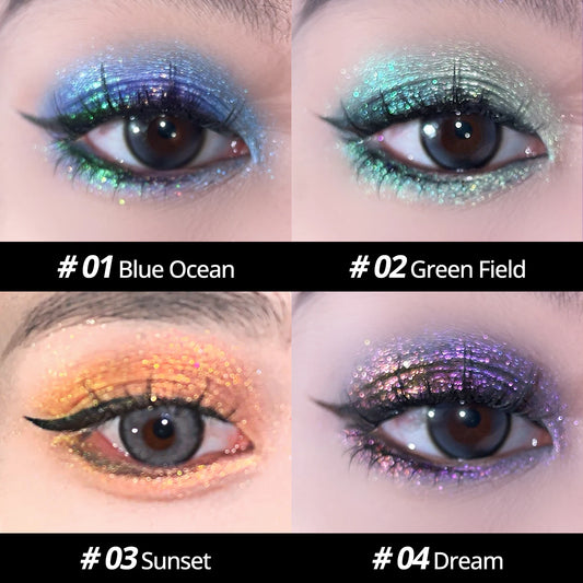 CHARMACY Multichrome Glitter Eyeshadow – High Pigment, Color Shifting Shimmer - Lylamor.com