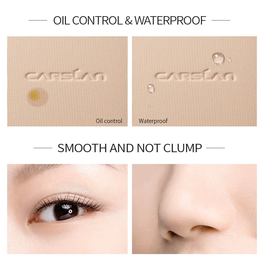 CARSLAN Long-lasting Oil Control Pressed Powder – Matte Waterproof Brightening Face Powder 9g - Lylamor.com