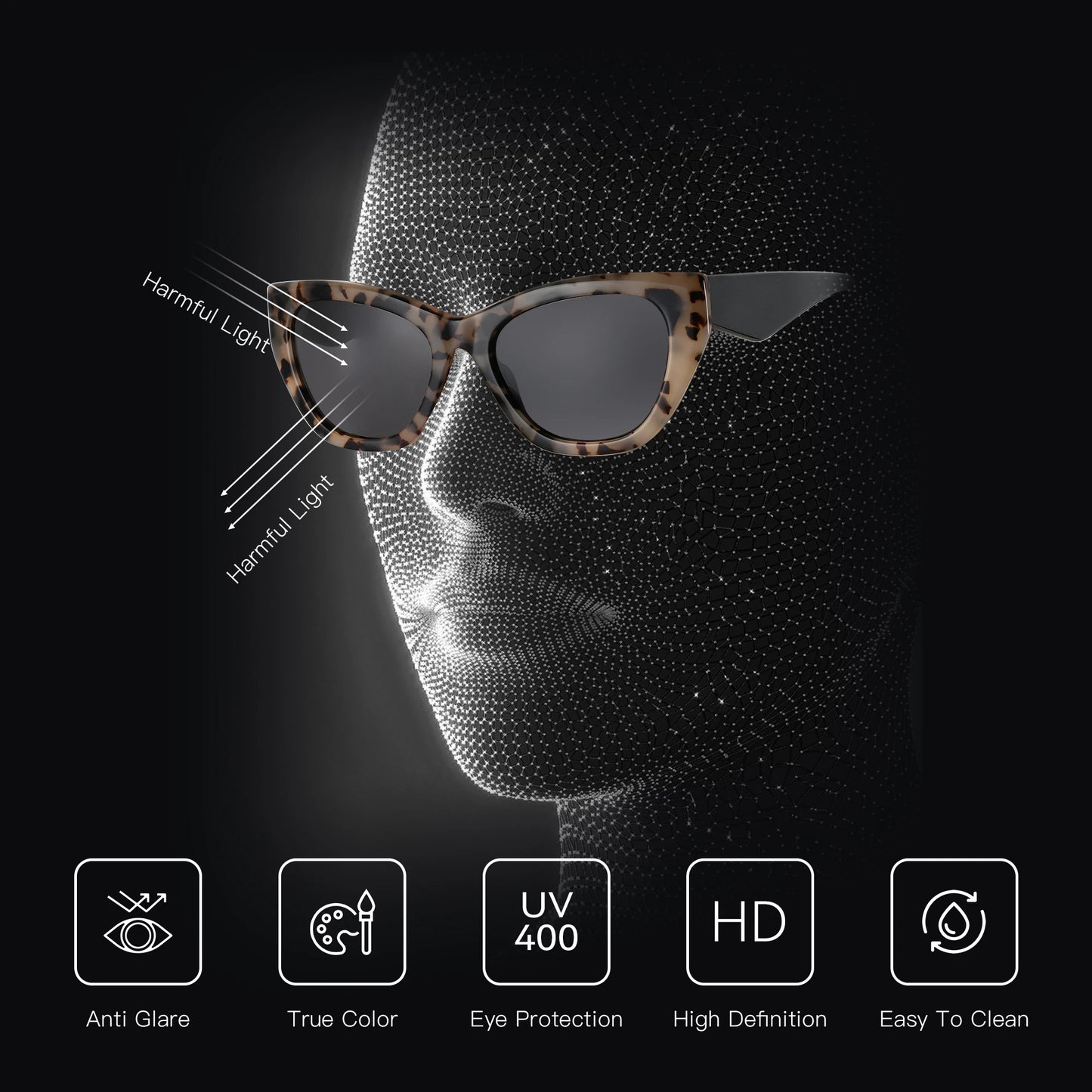 ZENOTTIC Women’s Square Polarized Sunglasses – Thick Frame UV400 Fashion Eyewear