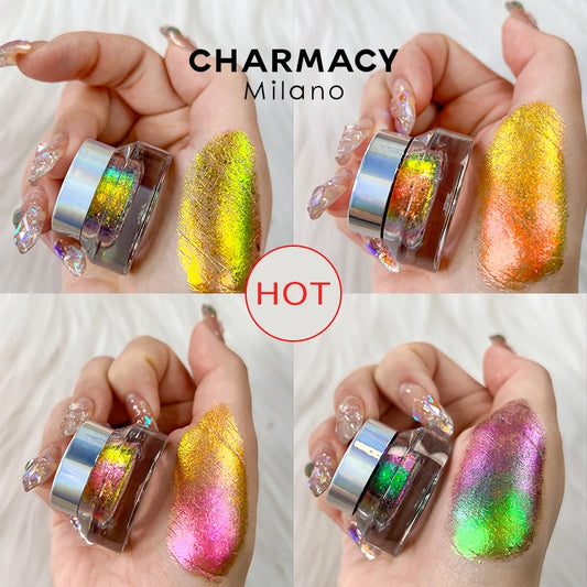 CHARMACY Multichrome Gel Liquid Glitter Eyeshadow – Long Lasting, Waterproof, High Pigment Shimmer Eye Makeup - Lylamor.com