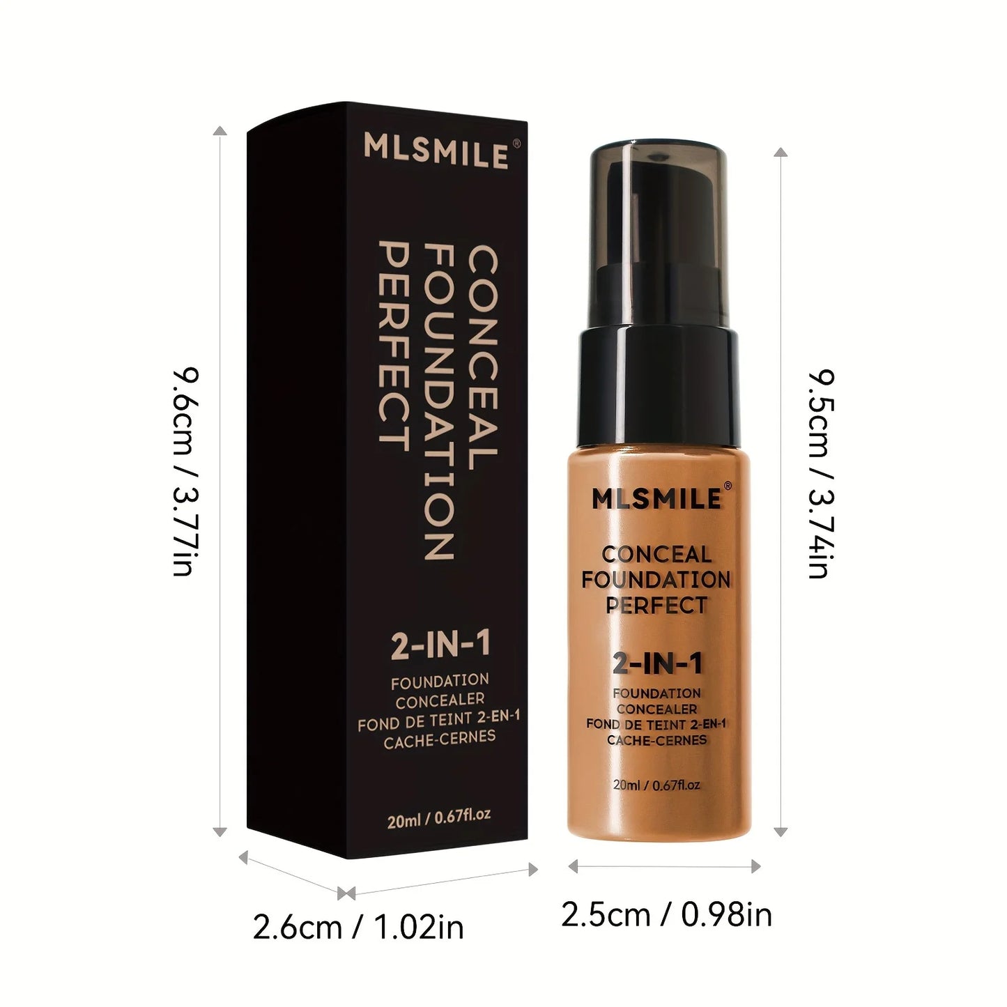 2-in-1 Oil Control Liquid Foundation & Concealer – Full Coverage, Waterproof & Hydrating - Lylamor.com