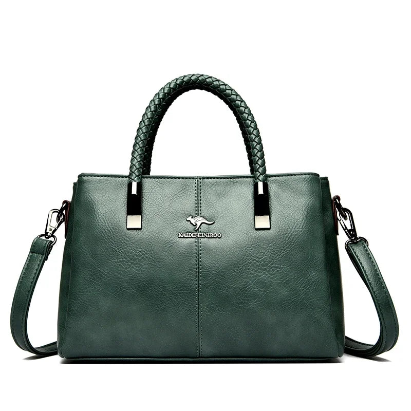 Luxury Women’s PU Leather Shoulder & Crossbody Tote Bag – Large Capacity Handbag with Zipper Closure - Lylamor.com