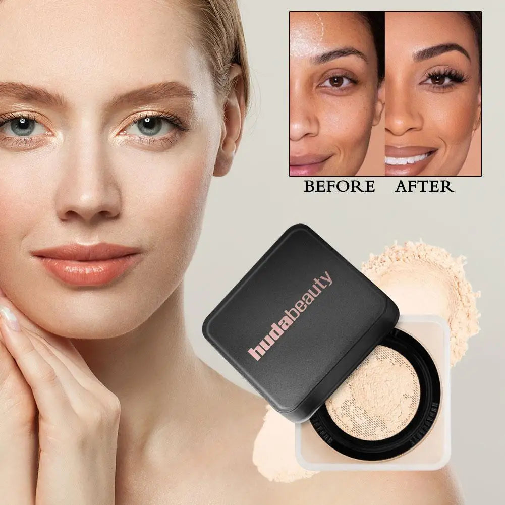 Oil Control Matte Brighten Loose Powder Huda Loose Baking Setting Powder Long Lasting Waterproof 4 Color Loose Powder Cosmetic