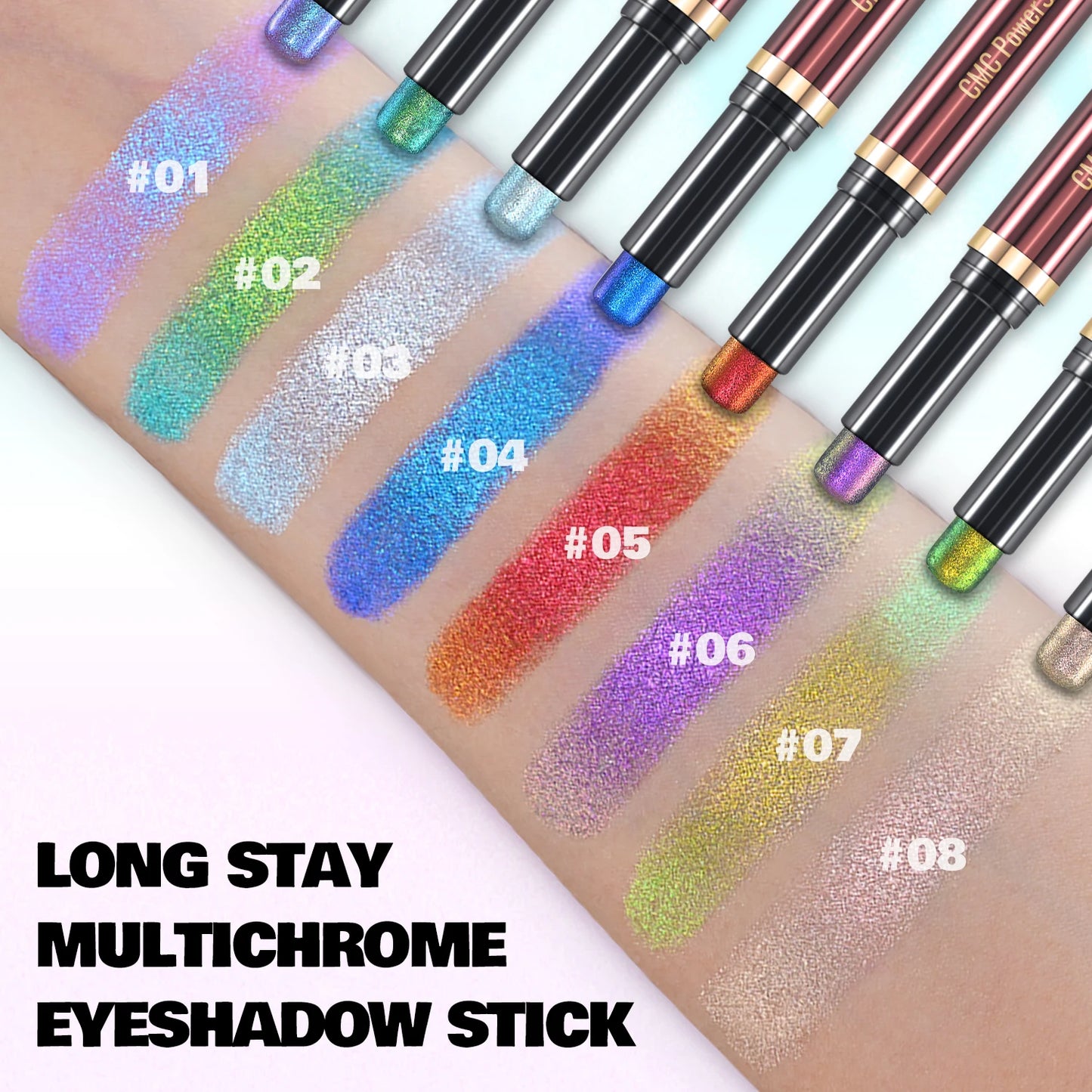 Multichrome Eyeshadow Pen | Double-Head Glitter Stick, Waterproof & Shimmer Finish
