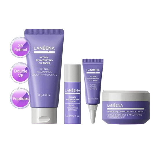 LANBENA Travel Set – Retinol & Vitamin C Anti-Wrinkle Facial Care 4PCS - Lylamor.com