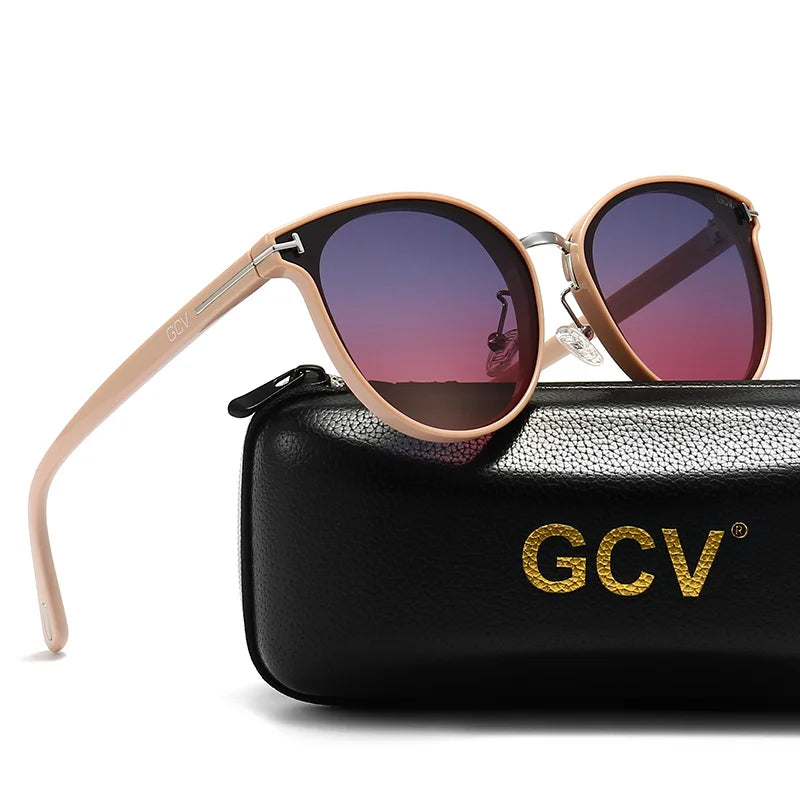 GCV Polarized Lady Sunglasses Cat Eye Fashion Sun Glasses Luxury Woman Female Brand Ultralight Frame Tourism Party Leisu