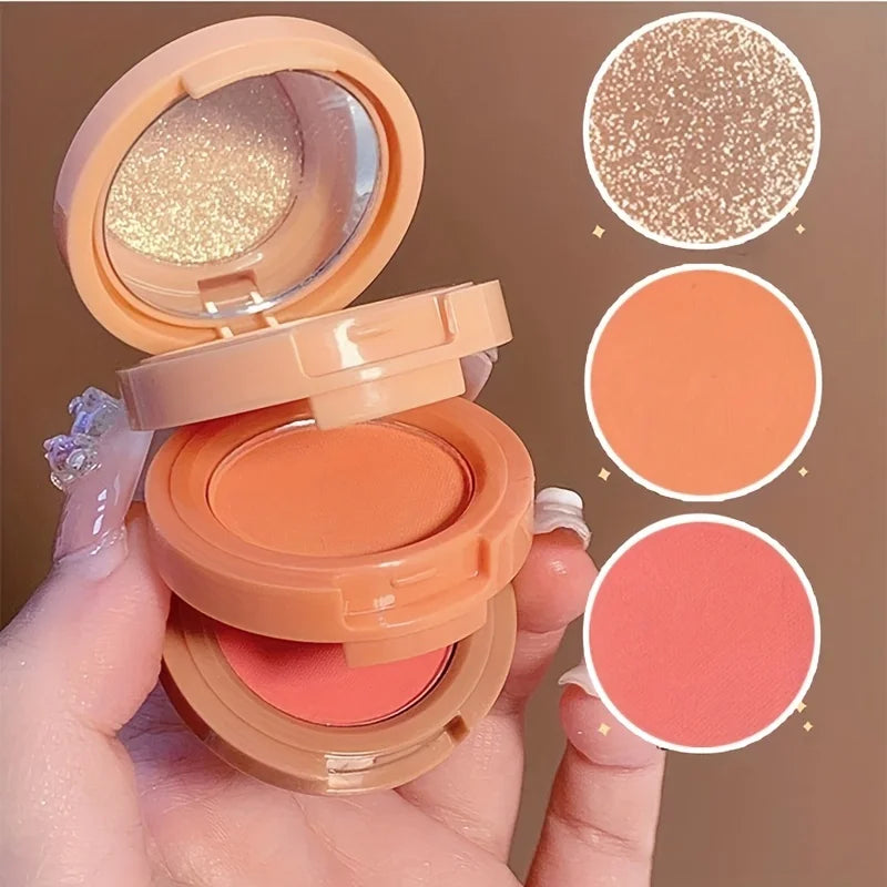3-in-1 Blush, Highlighter & Contour Palette | Matte & Shimmer Layers for Radiant Sculpted Look - Lylamor.com