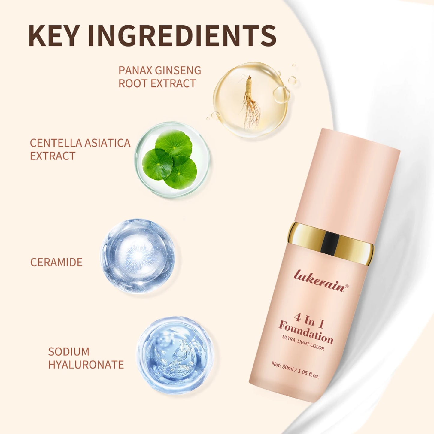 Color Changing Foundation 4 In 1 Moisturizer Longwearing Waterproof Concealer Even Skin Toning Sunscreen Spf 30 Whitening Makeup - Lylamor.com