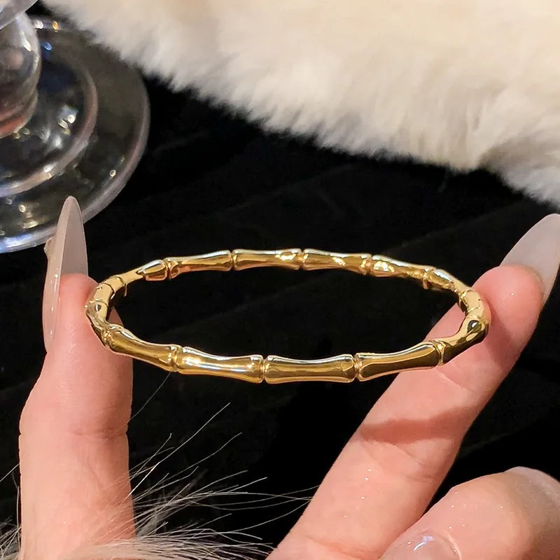 Titanium Steel Zircon Bracelet - Gold Plated Women's Everyday Jewelry