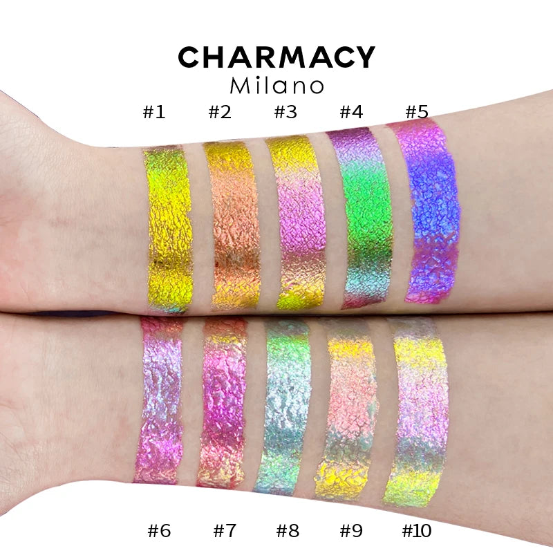 Chameleon 10-Color Eyeshadow Gel – Duochrome Glitter, Long-Lasting & High Pigment