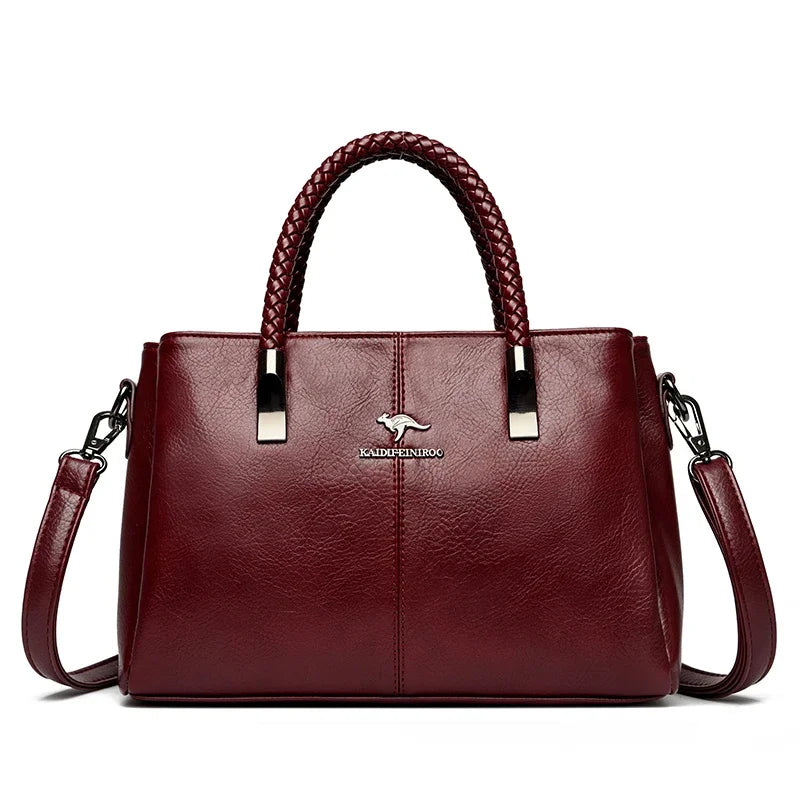 Luxury Women’s PU Leather Shoulder & Crossbody Tote Bag – Large Capacity Handbag with Zipper Closure - Lylamor.com