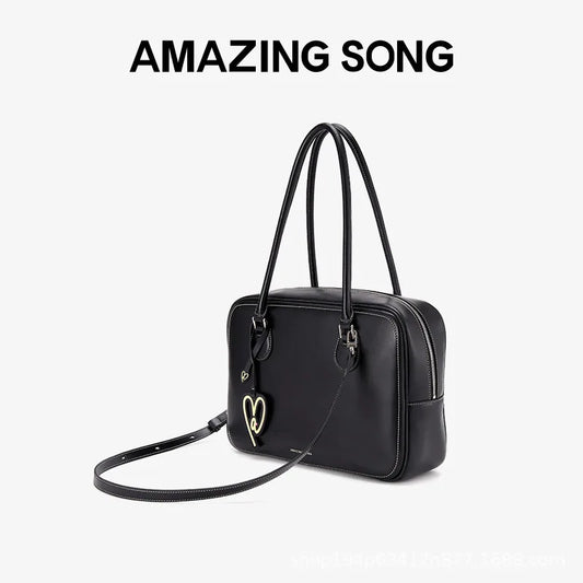 Amazing Song Square Toast Bag – PU Crossbody & Shoulder Tote, Under-20 L Capacity - Lylamor.com
