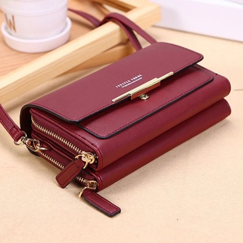 Sac portefeuille à bandoulière pour femme – Organiseur multi-cartes et bandoulière pour téléphone