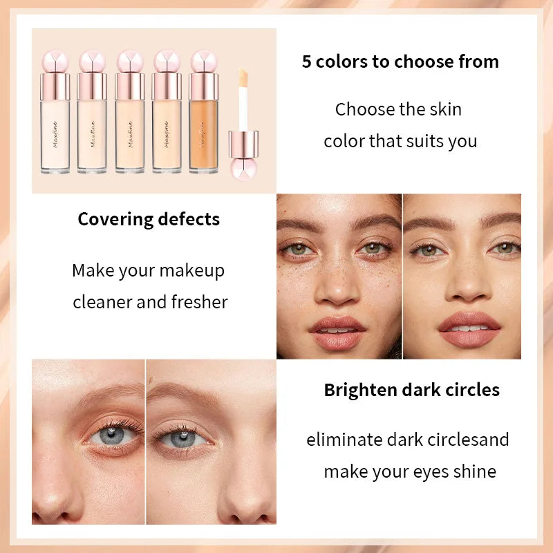 Cream Concealer Full Coverage Foundation Cream For Dark Skin Oil-Control Korean Moisturizing Foundation Lasting Base Makeup