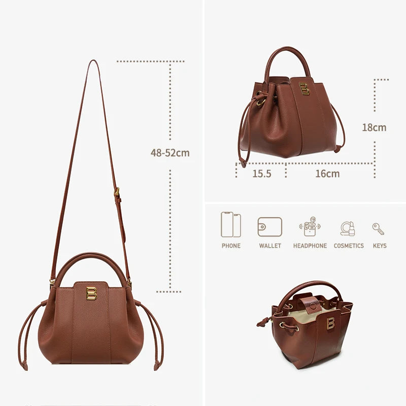 BAFELLI Soft Split Fashion Leather Bag with Hasp Closure – Versatile Casual Shoulder Purse - Lylamor.com