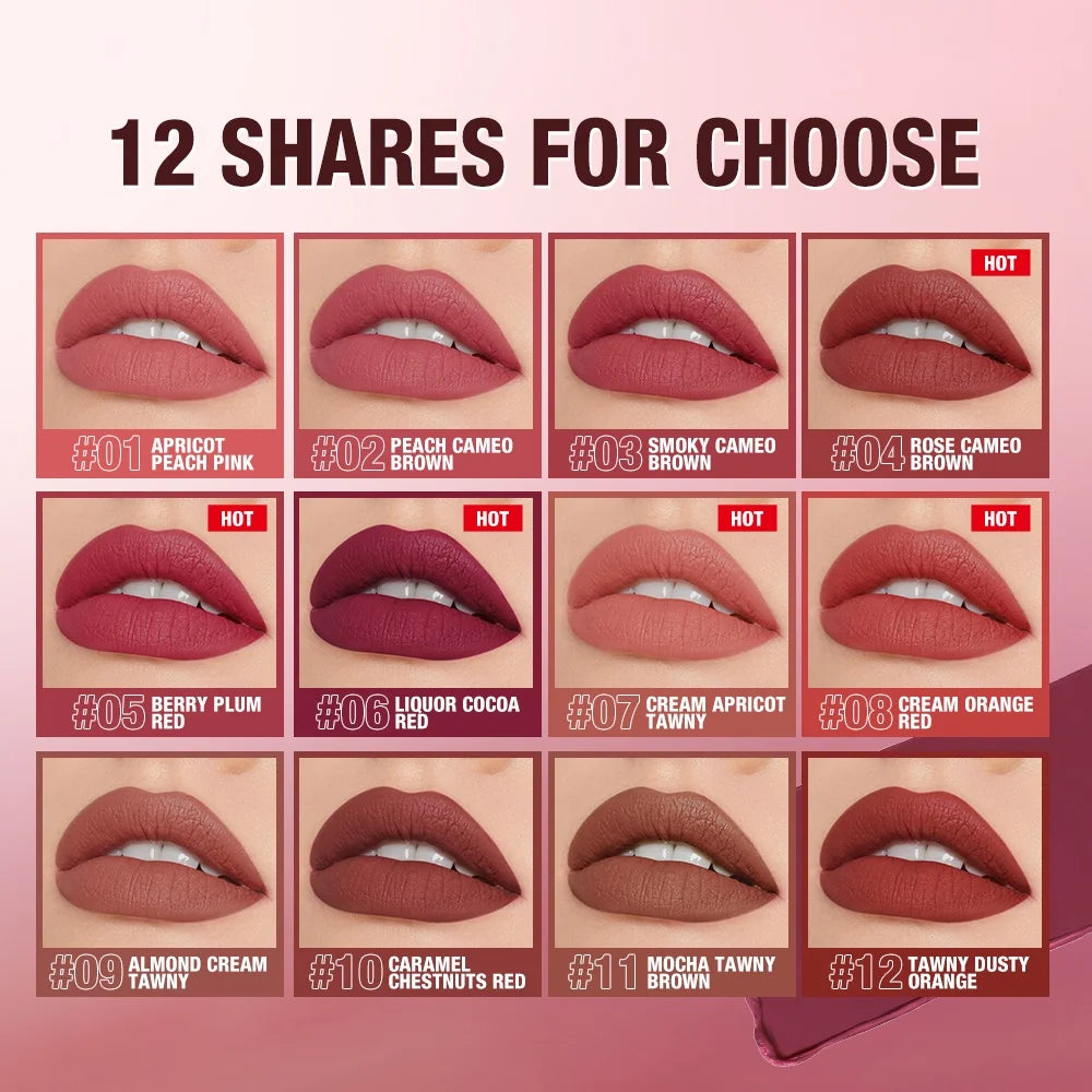 Liquid Matte Lipstick – 12 Colors Waterproof Long-Lasting Lip Glaze