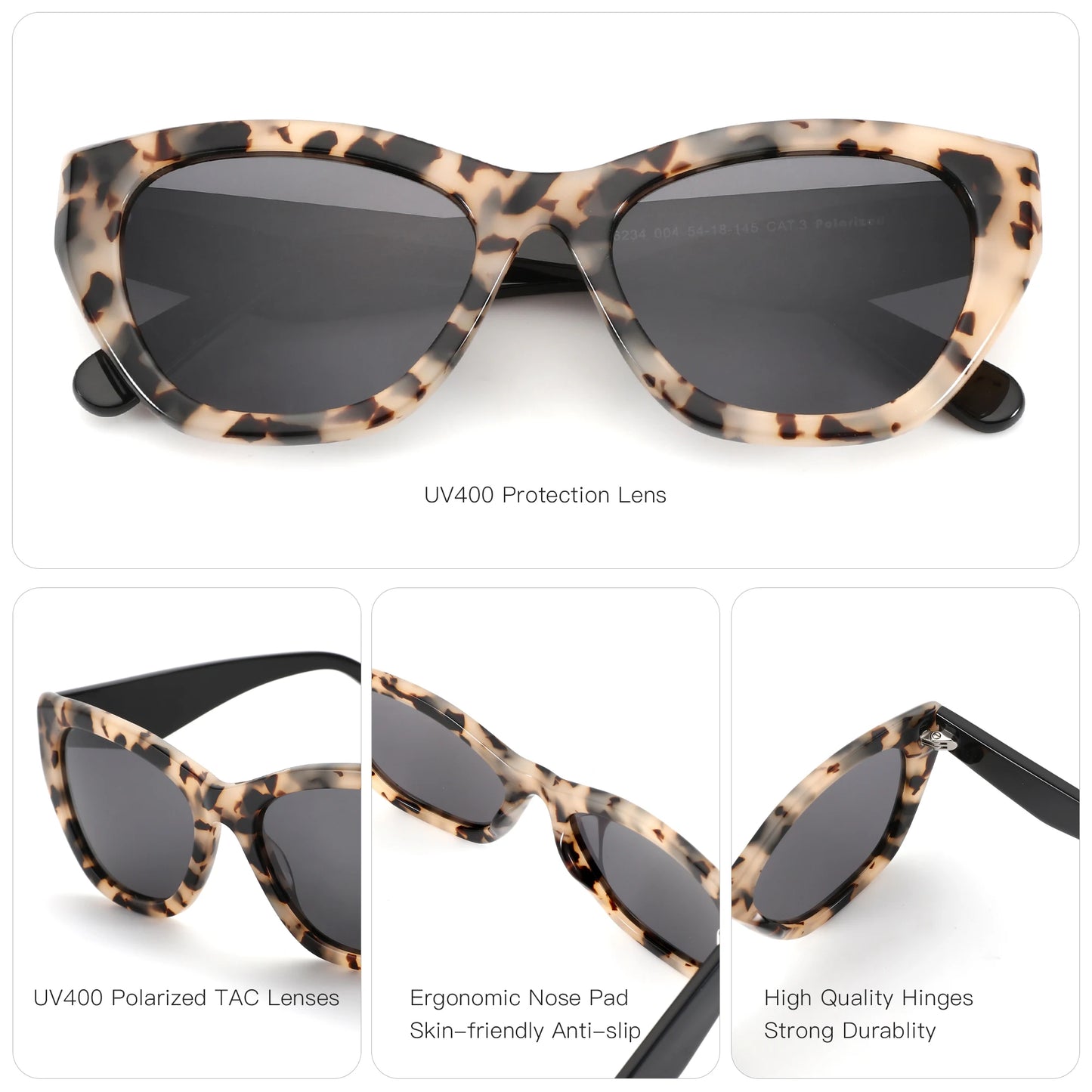 ZENOTTIC Women’s Square Polarized Sunglasses – Thick Frame UV400 Fashion Eyewear