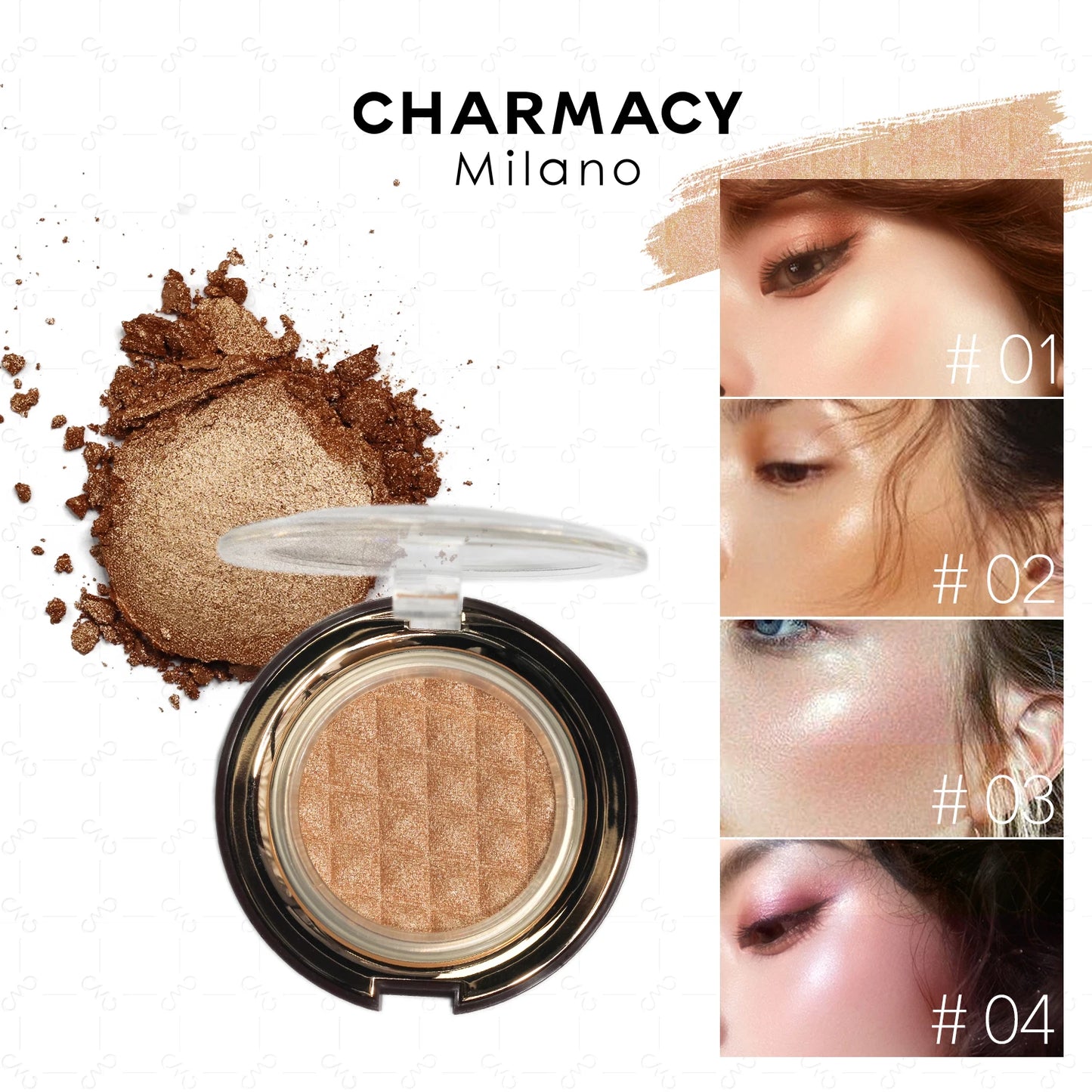 CHARMACY Shimmer Highlighter | Long-Lasting Waterproof Face makeup & Glow