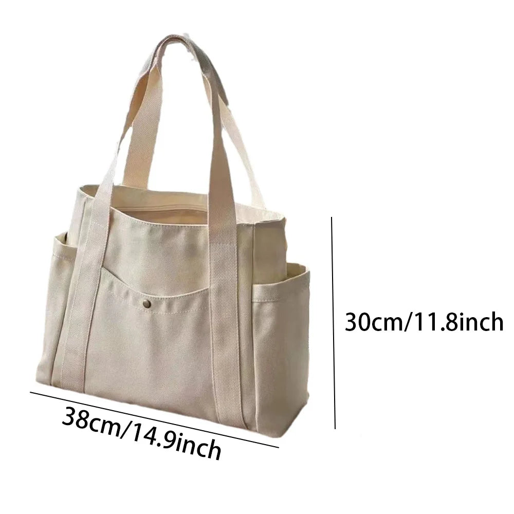 Sac fourre-tout en toile surdimensionné – Grand et élégant, idéal pour le travail, l'école et les courses