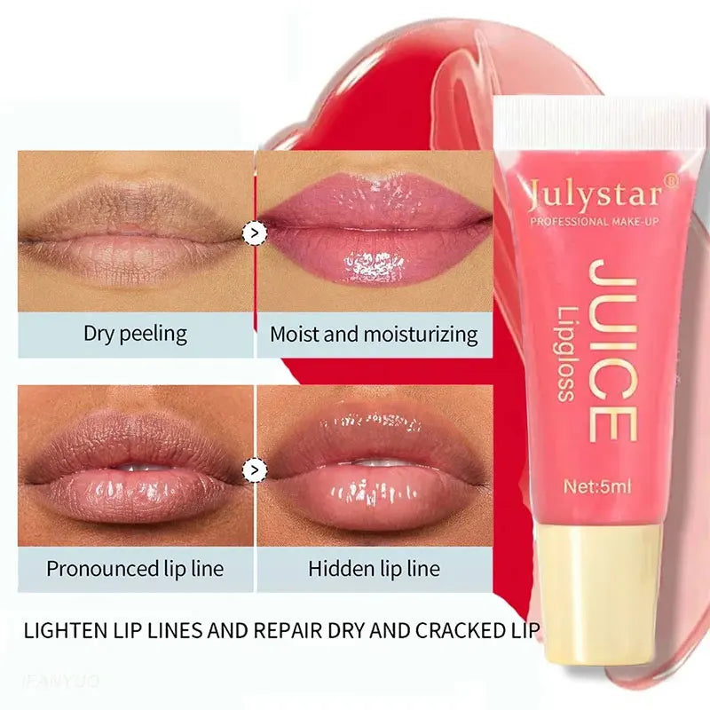 Crystal Clear Jelly Lip Oil - Moisturizing Lip Gloss with Fruit Scent