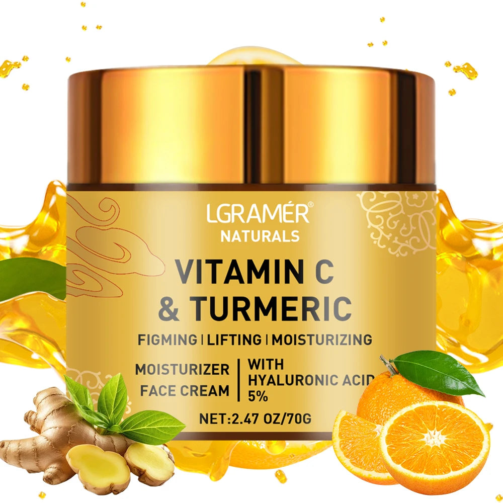Turmeric & Vitamin C Face Cream – Retinol + Hyaluronic Acid Brightening Moisturizer